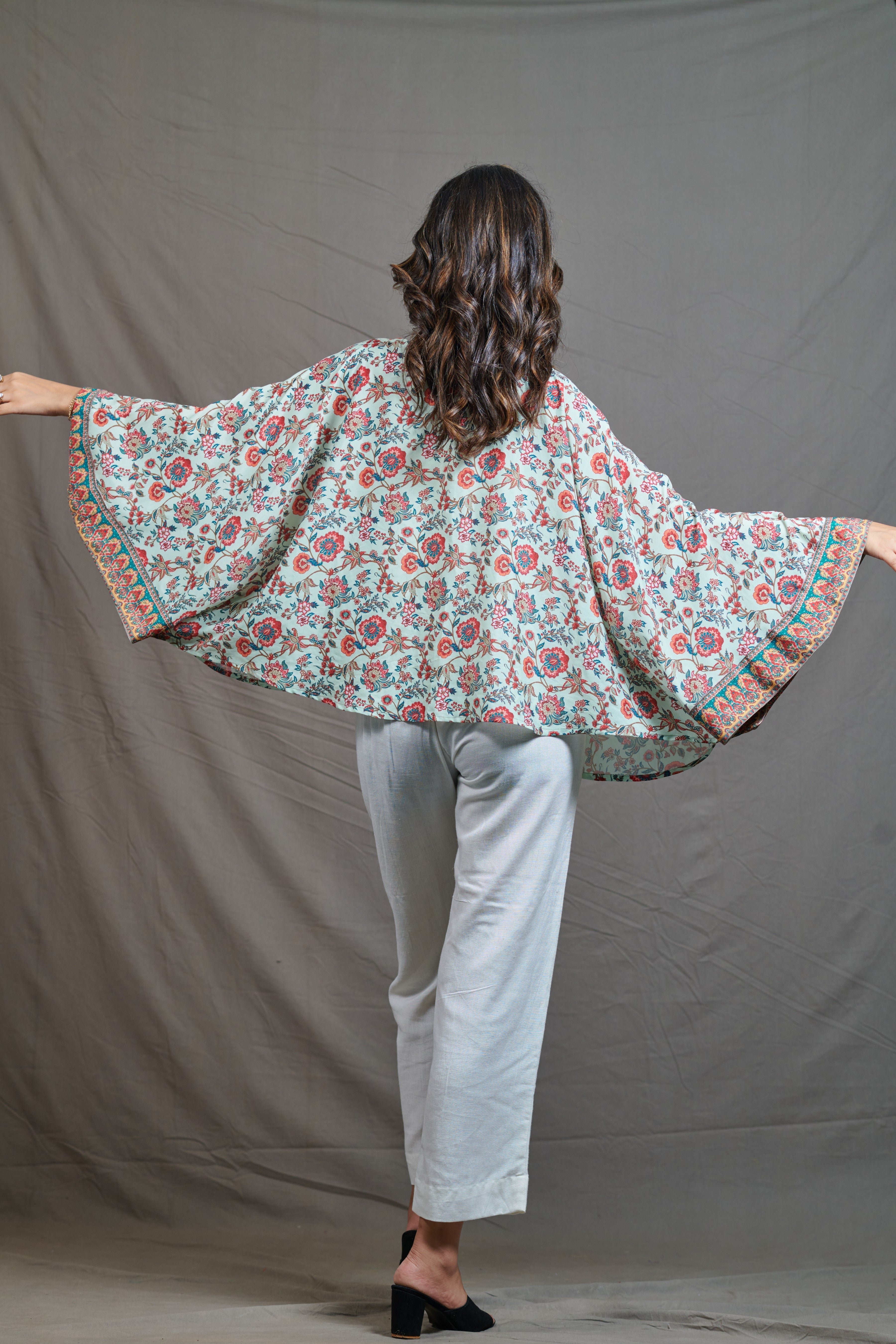 Floral Front Knot Short Shrug