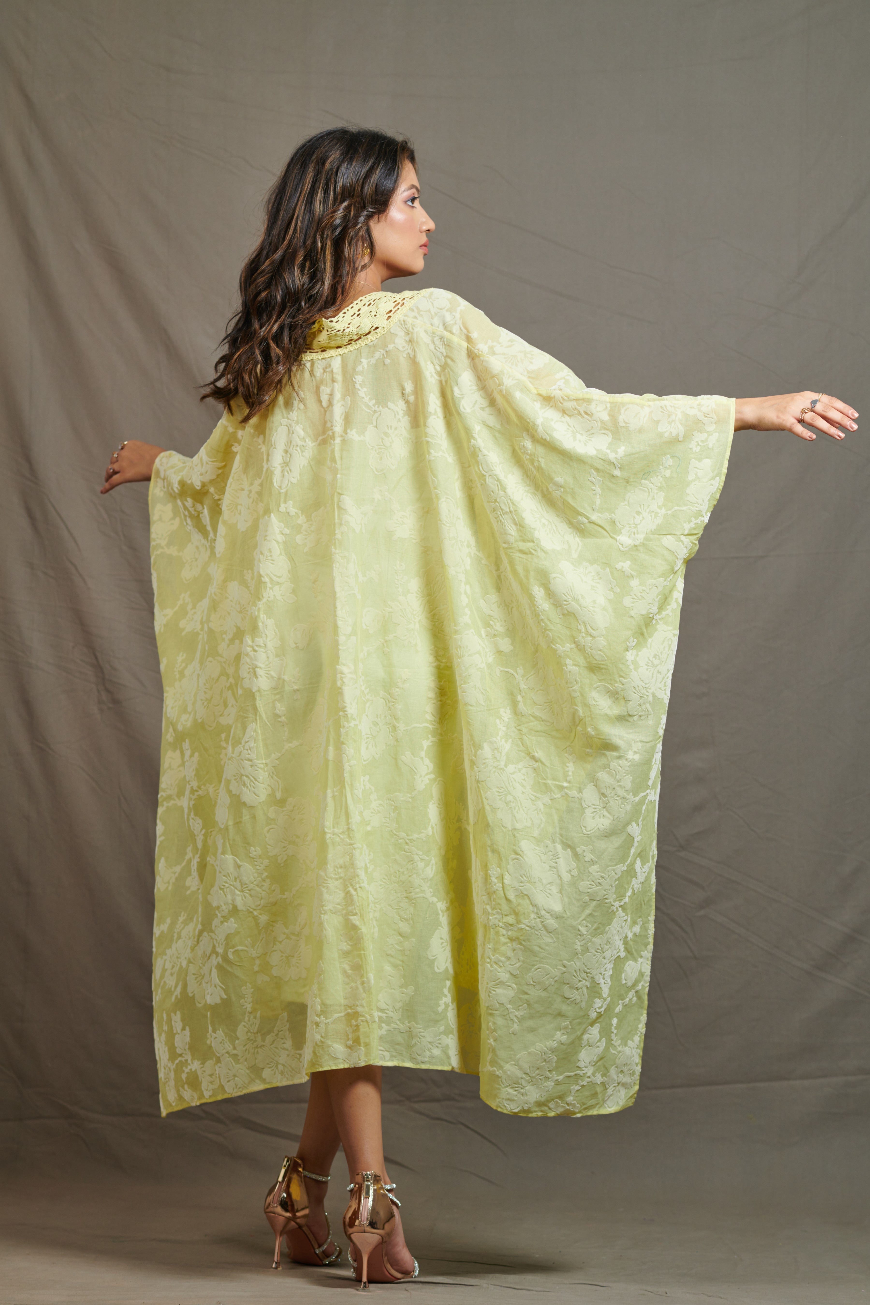 Flock Printed Long Shrug